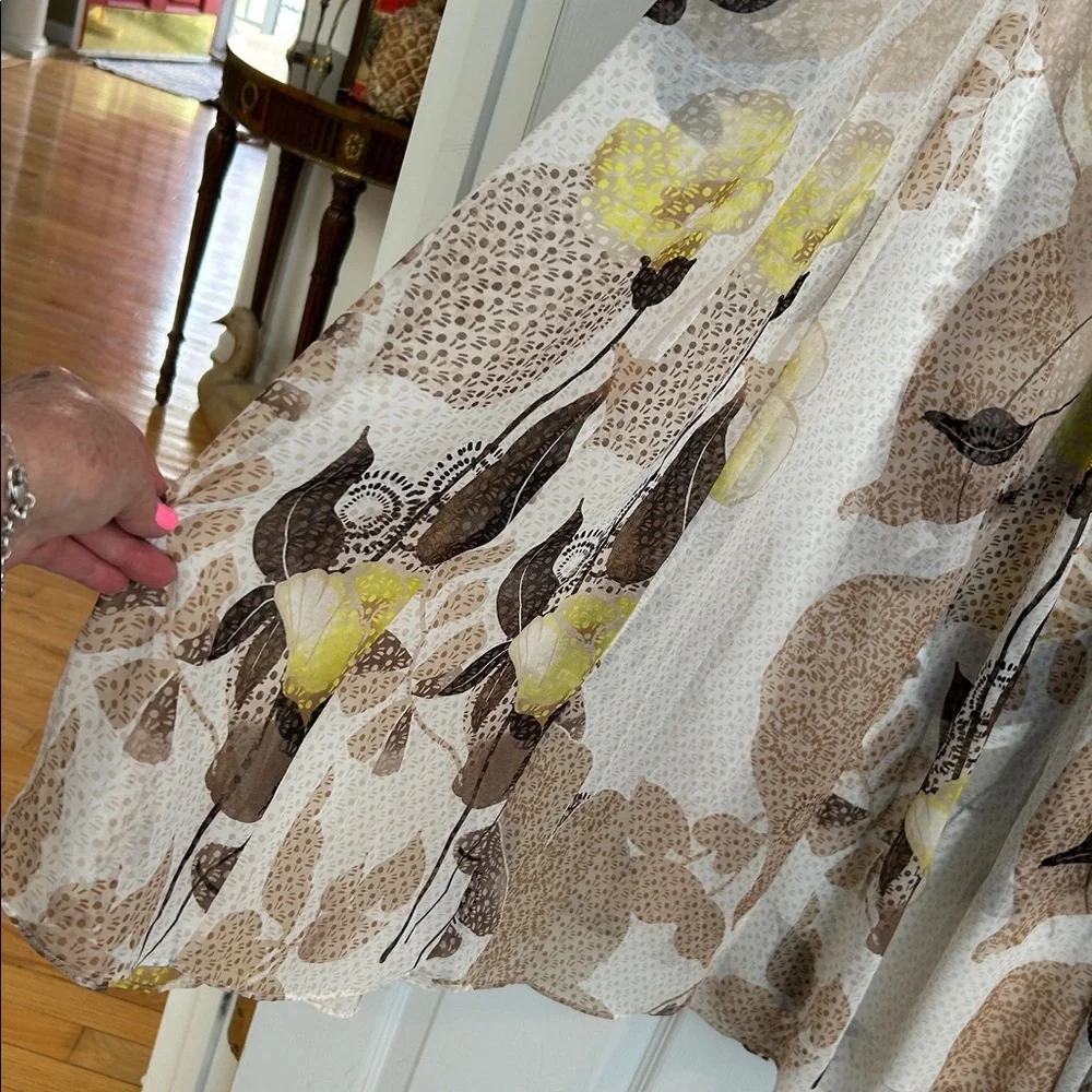 White House Black Market White Multi Floral Maxi Skirt